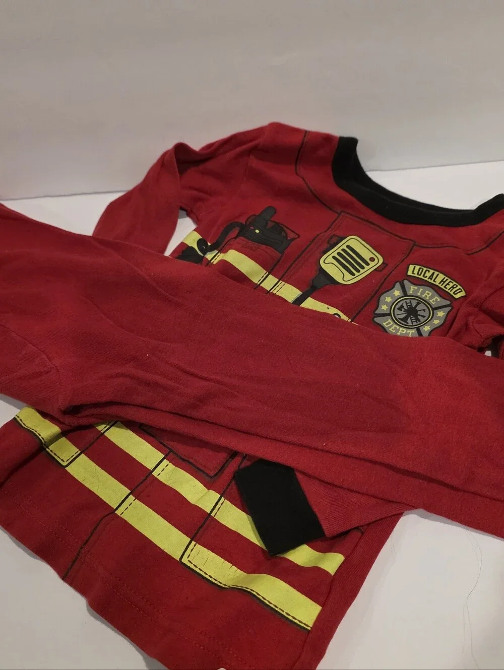 Kids Red Firefighter Pajama Set Gap Organic Cotton Size 3